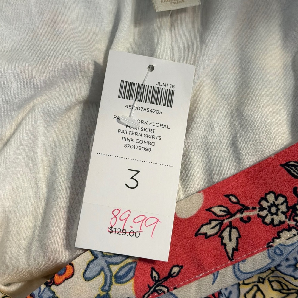NEW Chicos Patchwork Floral Maxi Skirt Multicolor Pink Paisley Skirt Chicos 3 XL - Picture 10 of 13